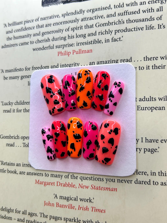 Neon Dalmatian Press On Nails