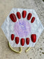 Crimson Velvet 3D Magnet Rose Press-On Nails