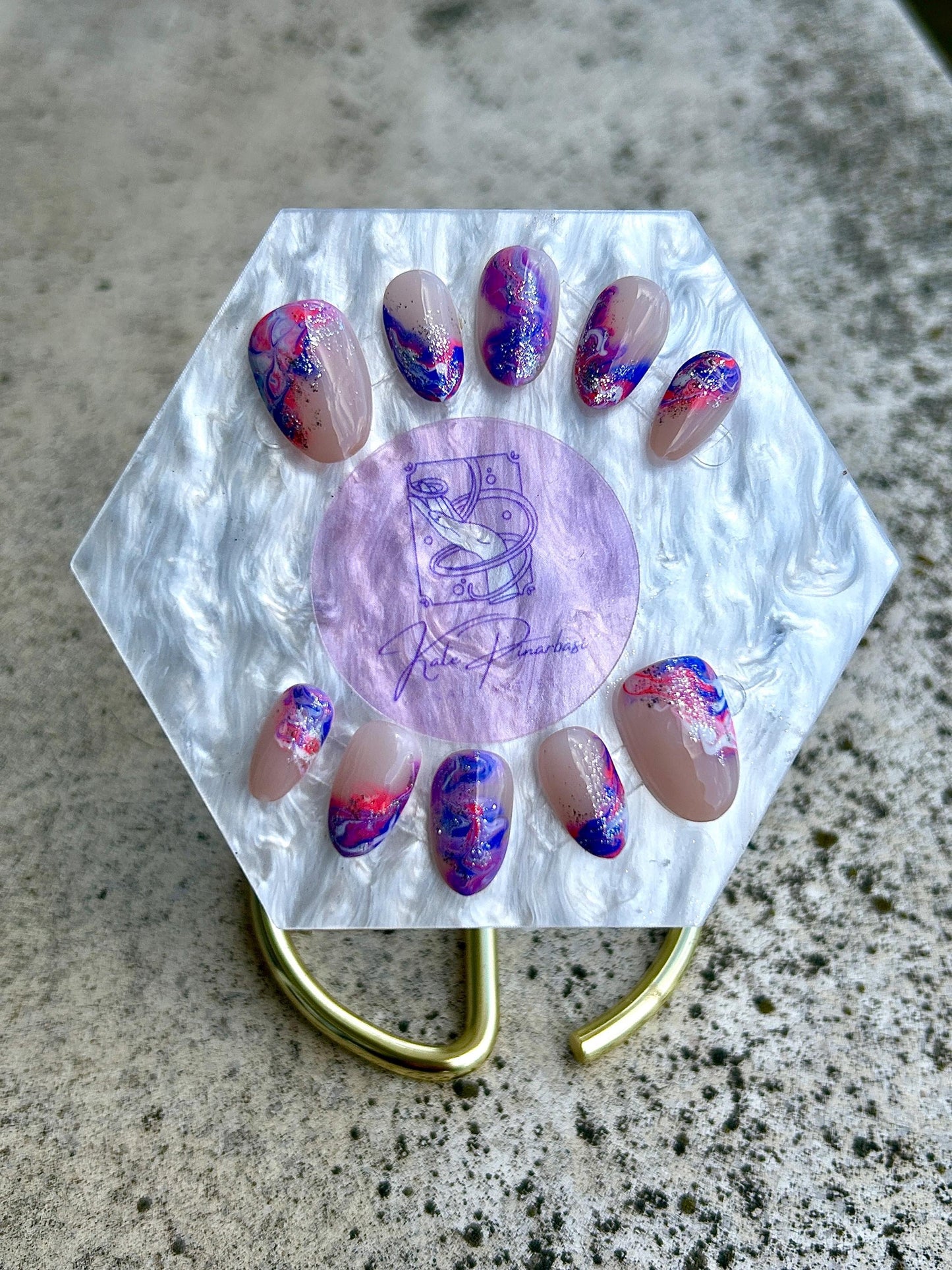 Cosmic Candy Swirl / Press On Nails