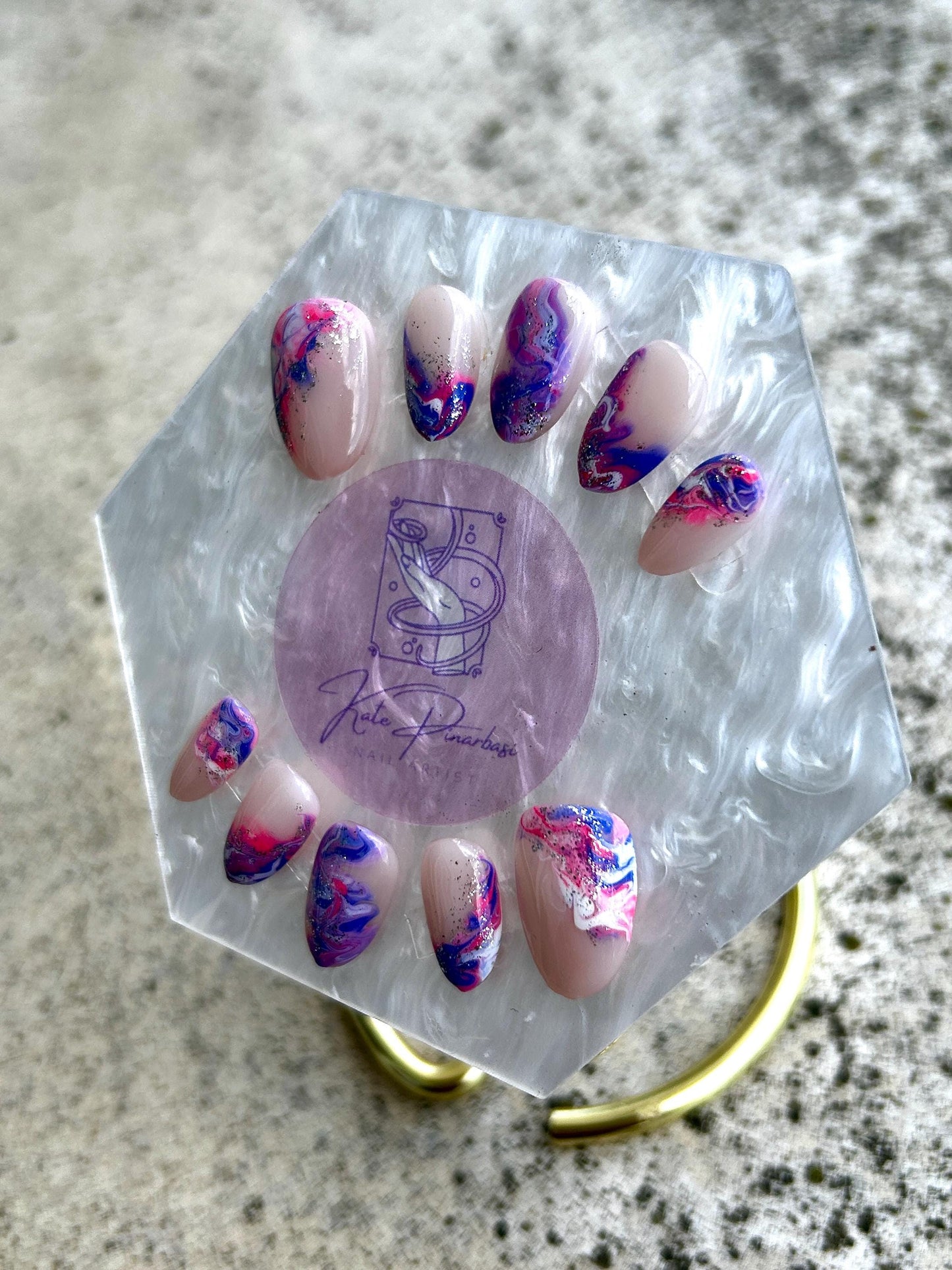 Cosmic Candy Swirl / Press On Nails