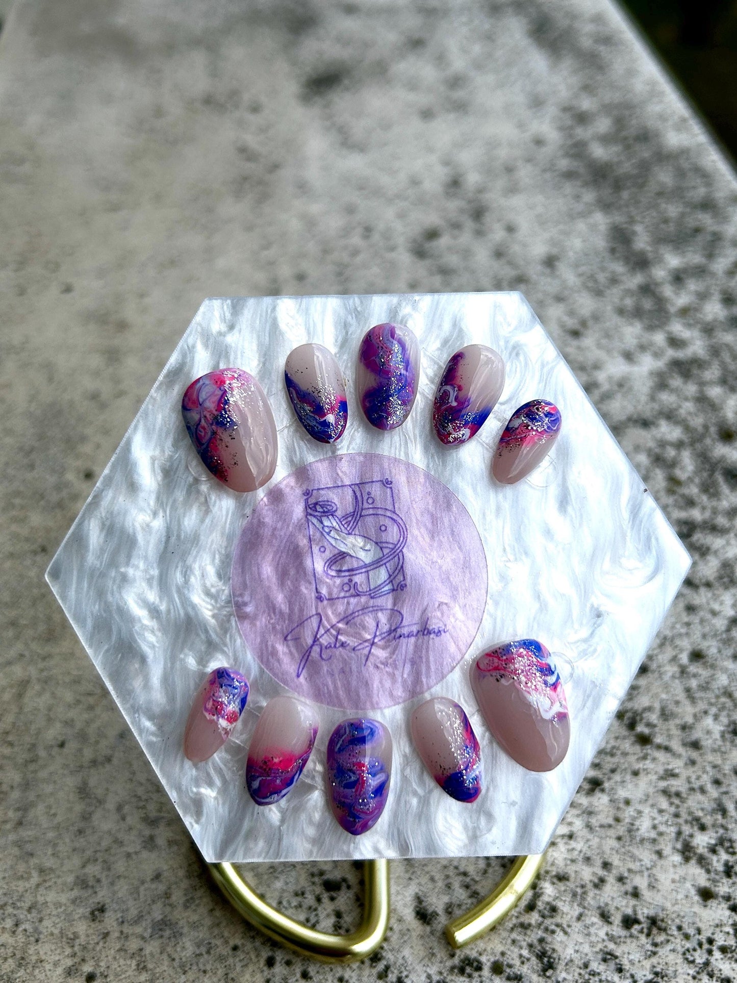 Cosmic Candy Swirl / Press On Nails
