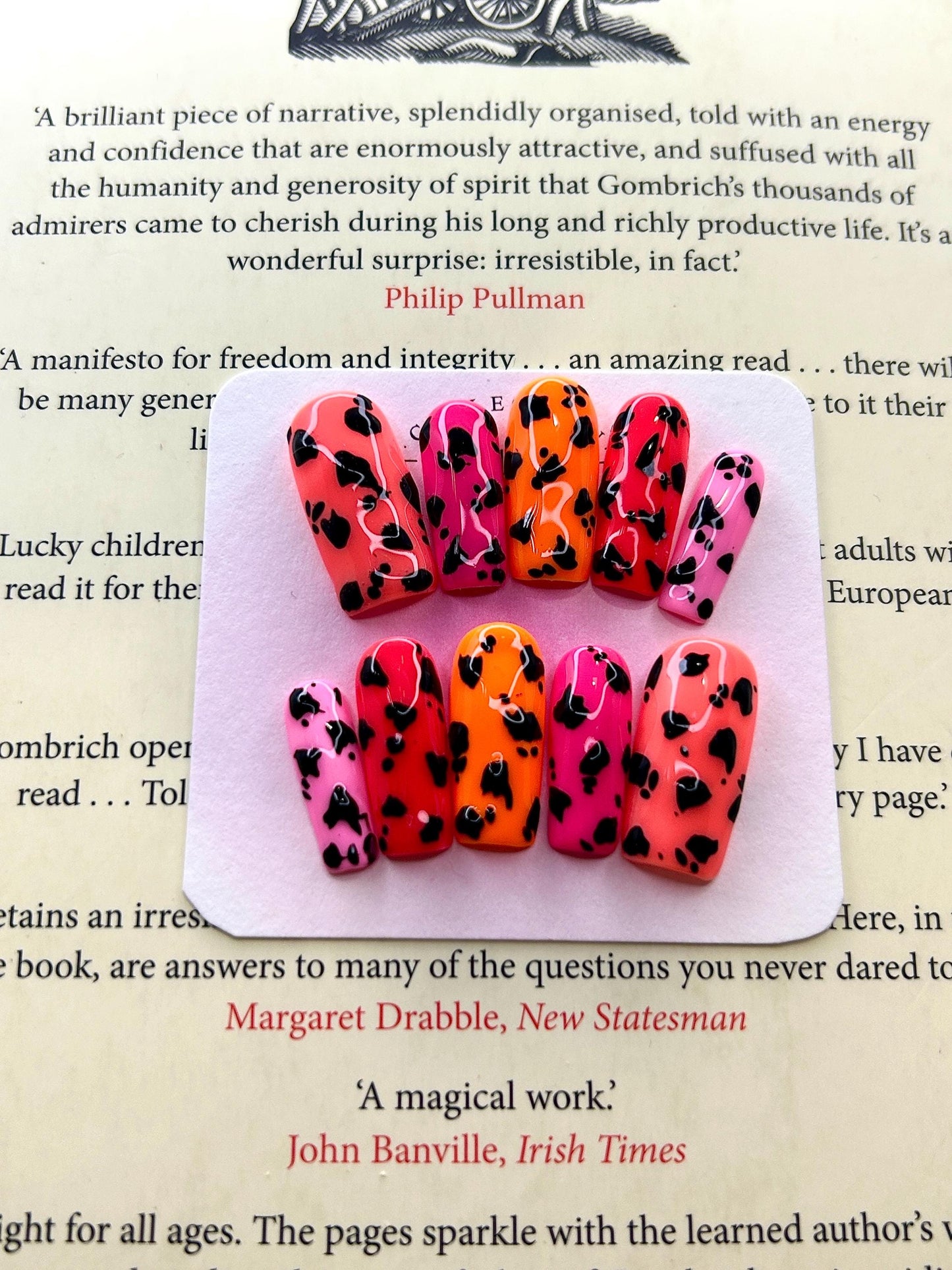 Neon Dalmatian Press On Nails