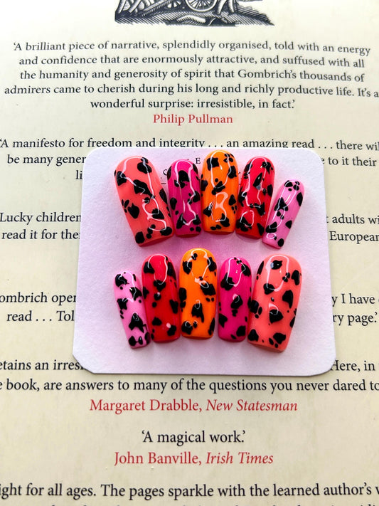 Neon Dalmatian Press On Nails
